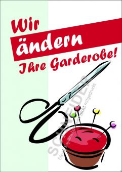 Plakat 923 DIN A0, farbiger Druck,  Motiv: Wir ändern Ihre Garderobe