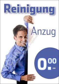Plakat XA1995 DIN A0, farbiger Druck, Motiv: Reinigung Anzug