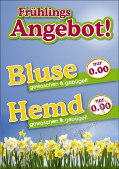 Plakat XA4113 DIN A3, farbiger Druck,  Motiv: Frühlings Angebot!