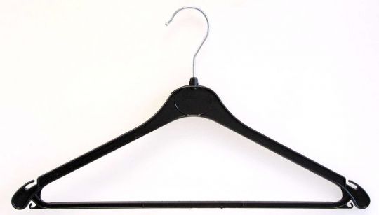 Plastic coat hanger mod. K343R with gummed bar  