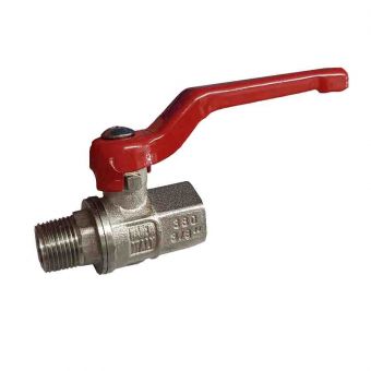 Ball valve, FxM, 3/8", brass, PN40 