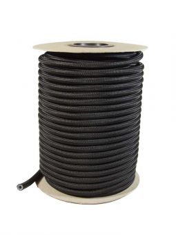 SILICONE hose, 6 x 3 mm, black, fixed TERYLENE 
