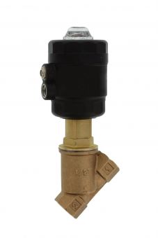 Pneumatic slanted seat valve M+M, 1/2", bronze 