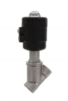 Pneumatic angle seat valve M + M 1/2 ", stainless  