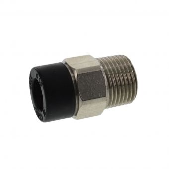 Straight push-in fitting 10mm x R3/8" male conical 