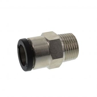 Straight push-in fitting 12mm x R3/8" male conical 