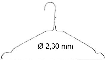 Drahtbügel  2,30 mm, Standardform, mit Rockkerben 