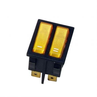 TWO-POLE SWITCH, YELLOW, 