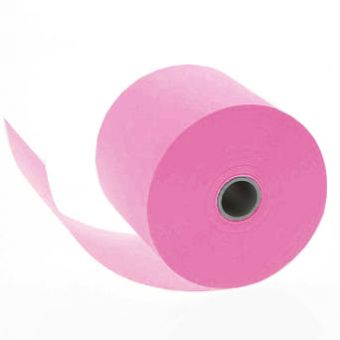 Cash register roll, paper 76 x 80 x 12 mm, pink 