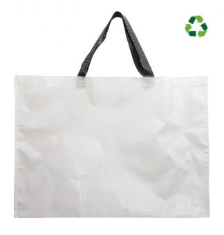 Carry bag, PP non woven, white, 60 x 45 + 10 cm 