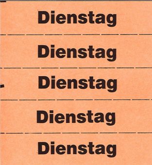 Markierungszettel "Dienstag", orange  