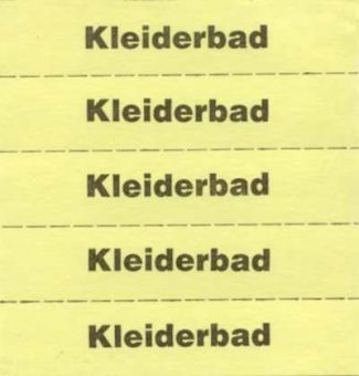 Marking tickets, yellow, with text in German 