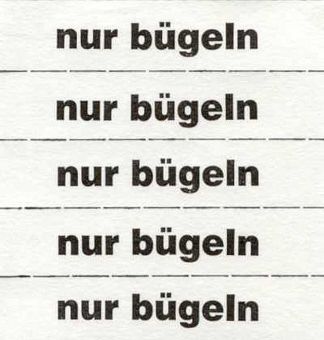 Markierungszettel "nur bügeln", weiß 