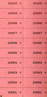 TICKETS NUMEROTES DOUBLES, 