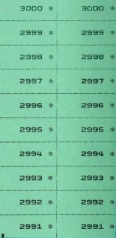 TICKETS NUMEROTES DOUBLES, 
