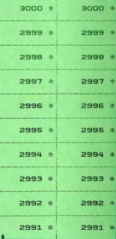 TICKETS NUMEROTES DOUBLES, 