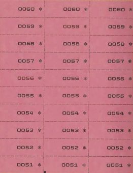 NUMBERED TICKETS TRIPLICATE, 