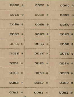 NUMBERED TICKETS TRIPLICATE, 