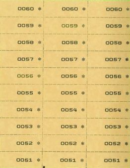 TICKETS NUMEROTES TRIPLES, 