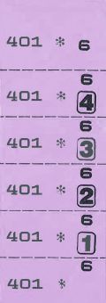 Garment tags, purple, no. from 1  - 1000 