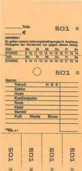 TICKETS DE DEPOT KOMBI 7, 