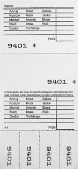 Annahmeblock Kombi  8, weiß, Mindestmenge 