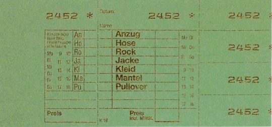 Annahmeblock Kombi 16, grün, Mindestmenge 