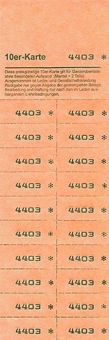 Zehnerkarten mit 20 Abrissen, orange 