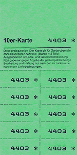 Zehnerkarten mit 10 Abrissen, grün 