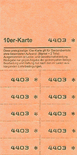 Zehnerkarten mit 10 Abrissen, orange 