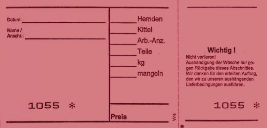 Wäscheannahmeblock W4, rot 