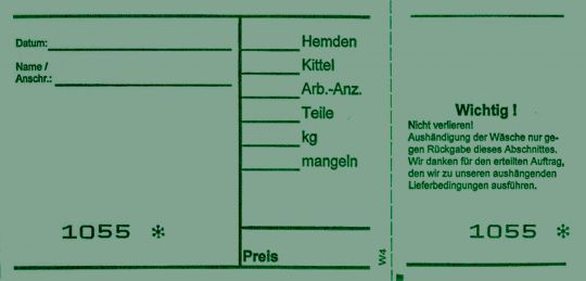 Wäscheannahmeblock W4, grün 