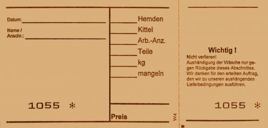Wäscheannahmeblock W4, orange 