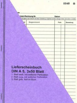 Lieferscheinbuch A5, 3 x 50 Blatt 