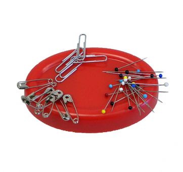 Magnet für Steck- und Sicherheitsnadeln, oval, rot 