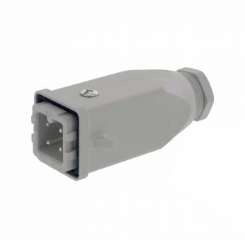 ILME plug, 4-pole / 3+ground, gray 