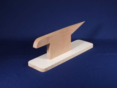 Bügelamboss aus Hartholz, Maße ca. 42 x 11,5 cm 