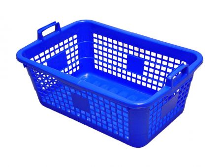 Wäschekorb, 85 l, stabiler Kunststoff, blau 
