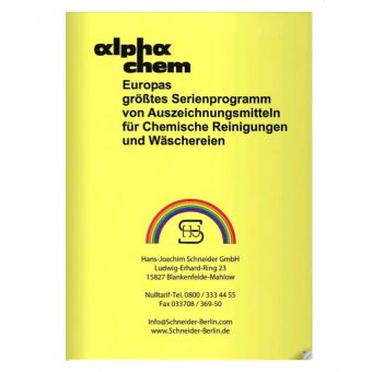 Katalog mit ALPHA-CHEM Drucksachen 