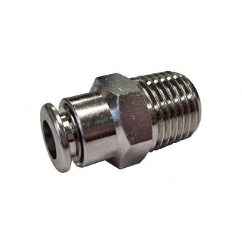 Straight push-in fitting 6mm x R 1/4" male conical 