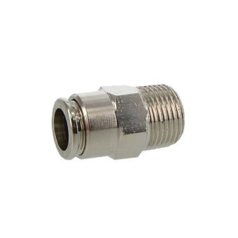 Straight push-in fitting 10mm x R3/8" male conical 