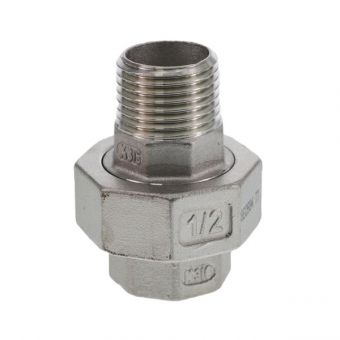 Stainless steel screw connection, 1/2" male/female 