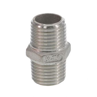 Double nipple stainless steel, R 1/4 "x  R 1/4" 