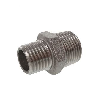 conical reducing double nipple 1/4" x 3/8" 