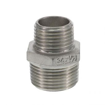 conical reducing double nipple 1/2" x 3/4" 