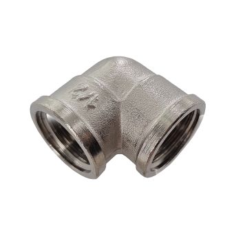 Elbow 90°, 1/2" x 1/2" ,brass nickel-plated, 
