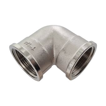 Elbow 90°, 1 1/4" x 1 1/4" ,brass nickel-plated, 