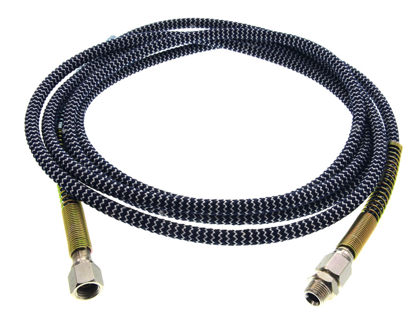 PTFE steam hose, 1/4" x 3500 mm, black/white 