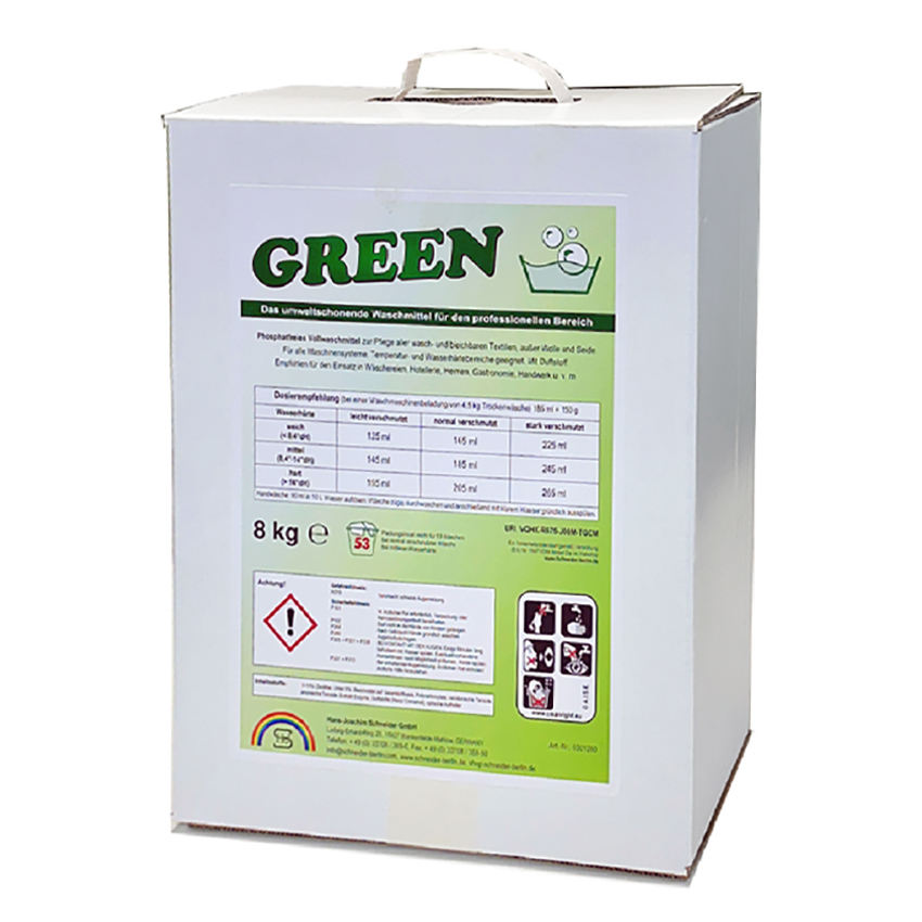 Vollwaschmittel GREEN, phosphatfrei, 8 kg Karton 