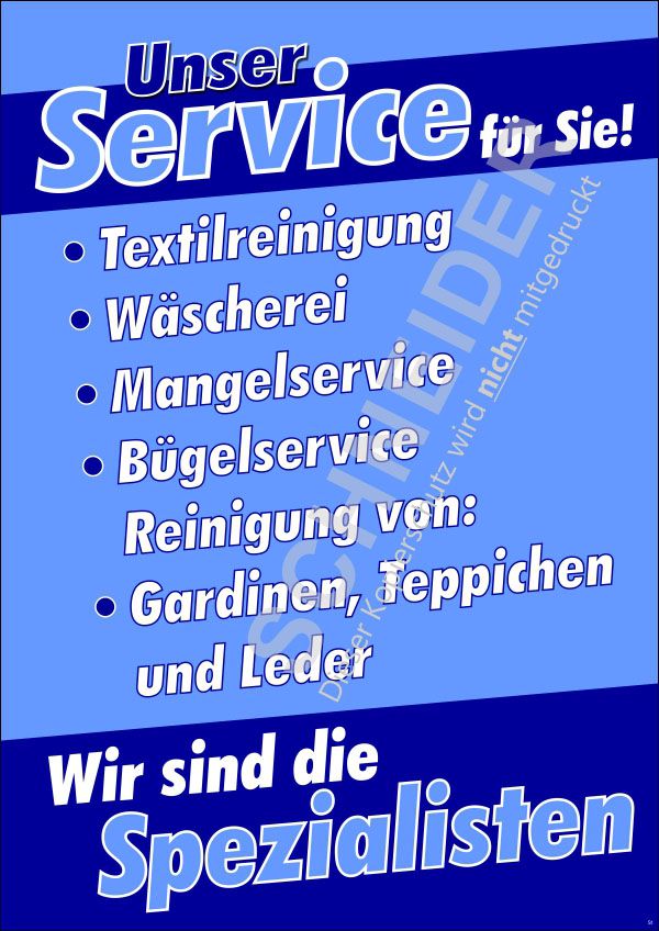 Plakat XA1821  DIN A0, farbiger Druck,  Motiv: Wir sind die Spezialisten